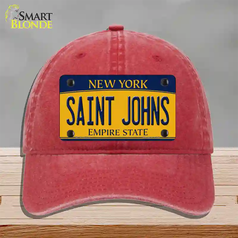 Saint Johns Novelty License Plate Hat Unconstructed Cotton / Red