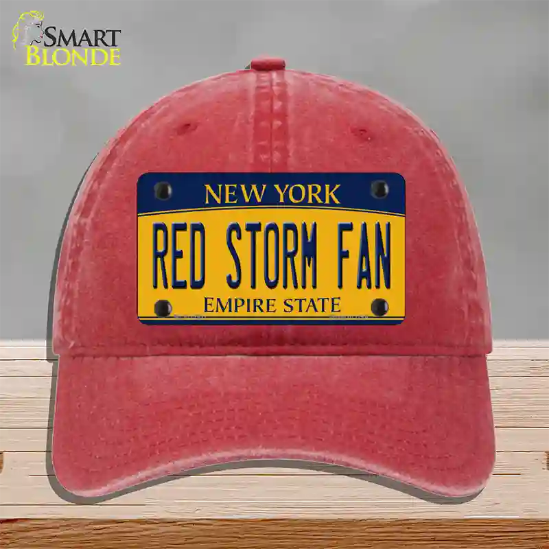 Red Storm Fan Novelty License Plate Hat Unconstructed Cotton / Red