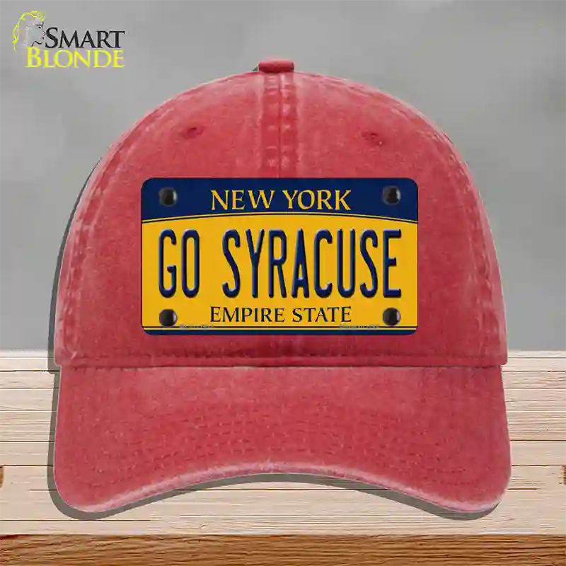 Go Syracuse Novelty License Plate Hat Unconstructed Cotton / Red