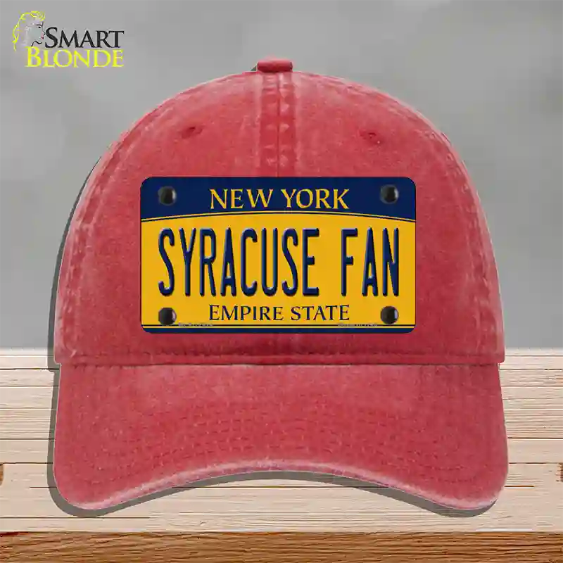 Syracuse Fan Novelty License Plate Hat Unconstructed Cotton / Red