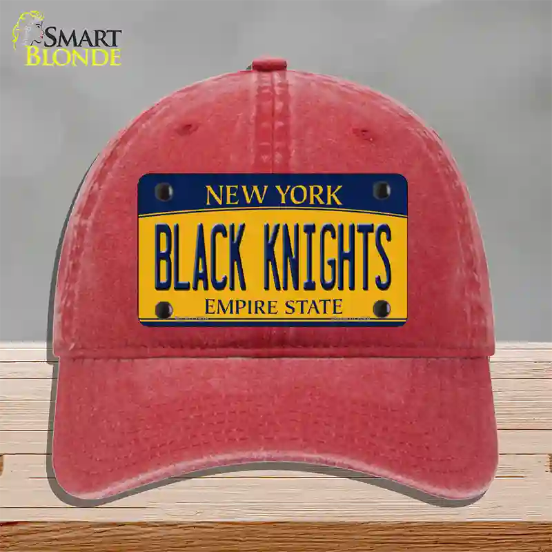 Black Knights Novelty License Plate Hat Unconstructed Cotton / Red