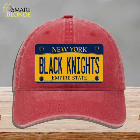 Black Knights Novelty License Plate Hat Unconstructed Cotton / Red