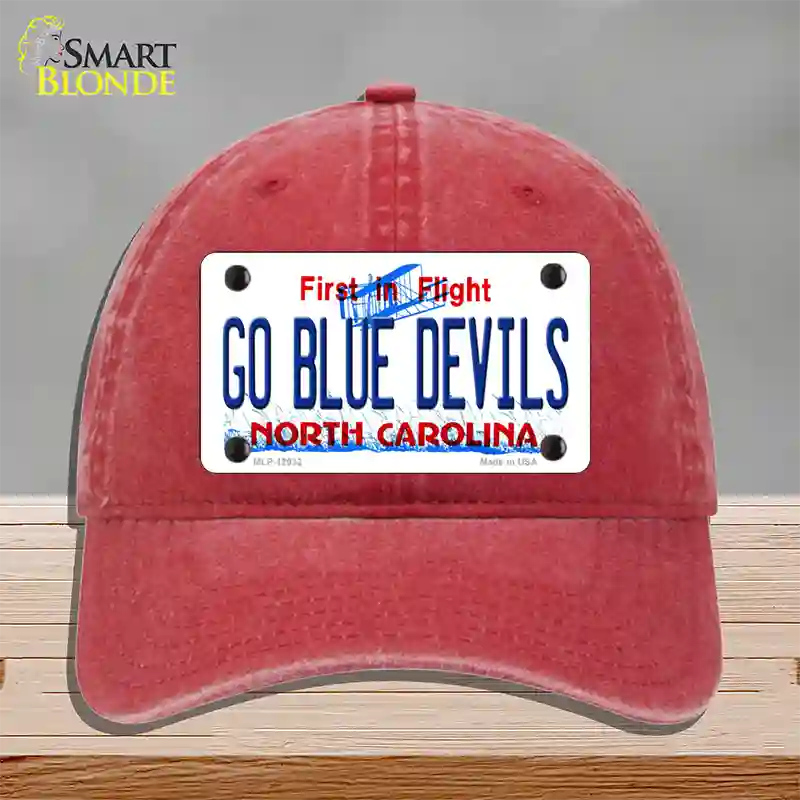 Go Blue Devils Novelty License Plate Hat Unconstructed Cotton / Red