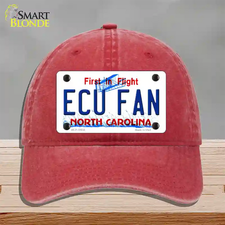 East Carolina Univ Fan Novelty License Plate Hat Unconstructed Cotton / Red