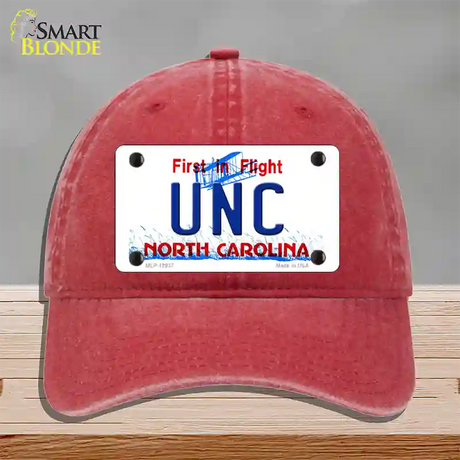 Univ North Carolina Novelty License Plate Hat Unconstructed Cotton / Red