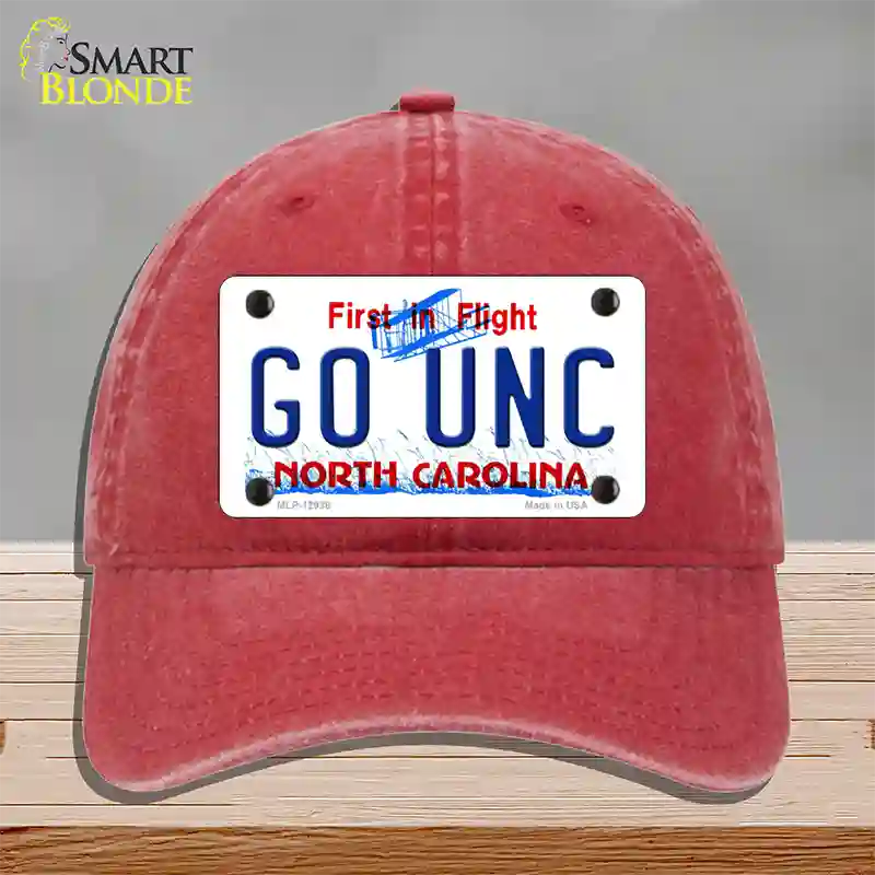 Go Univ North Carolina Novelty License Plate Hat Unconstructed Cotton / Red