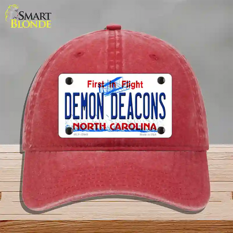 Demon Deacons Novelty License Plate Hat Unconstructed Cotton / Red