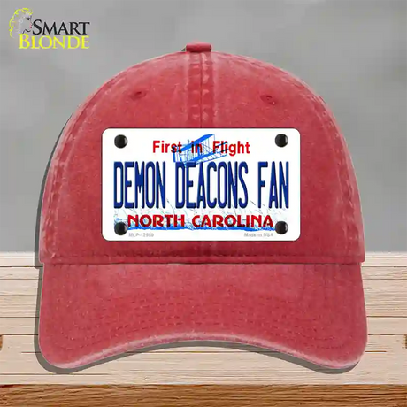 Demon Deacons Fan Novelty License Plate Hat Unconstructed Cotton / Red