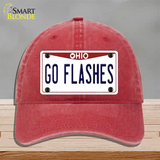 Go Flashes Novelty License Plate Hat Unconstructed Cotton / Red