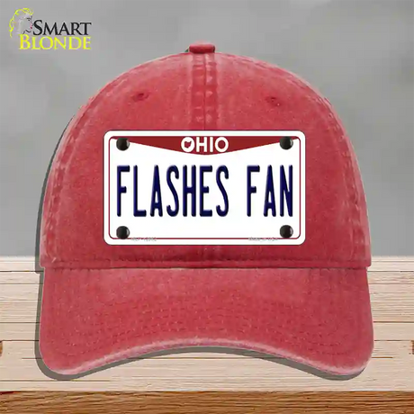 Flashes Fan Novelty License Plate Hat Unconstructed Cotton / Red