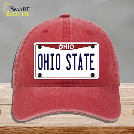 Ohio State Univ Novelty License Plate Hat Unconstructed Cotton / Red