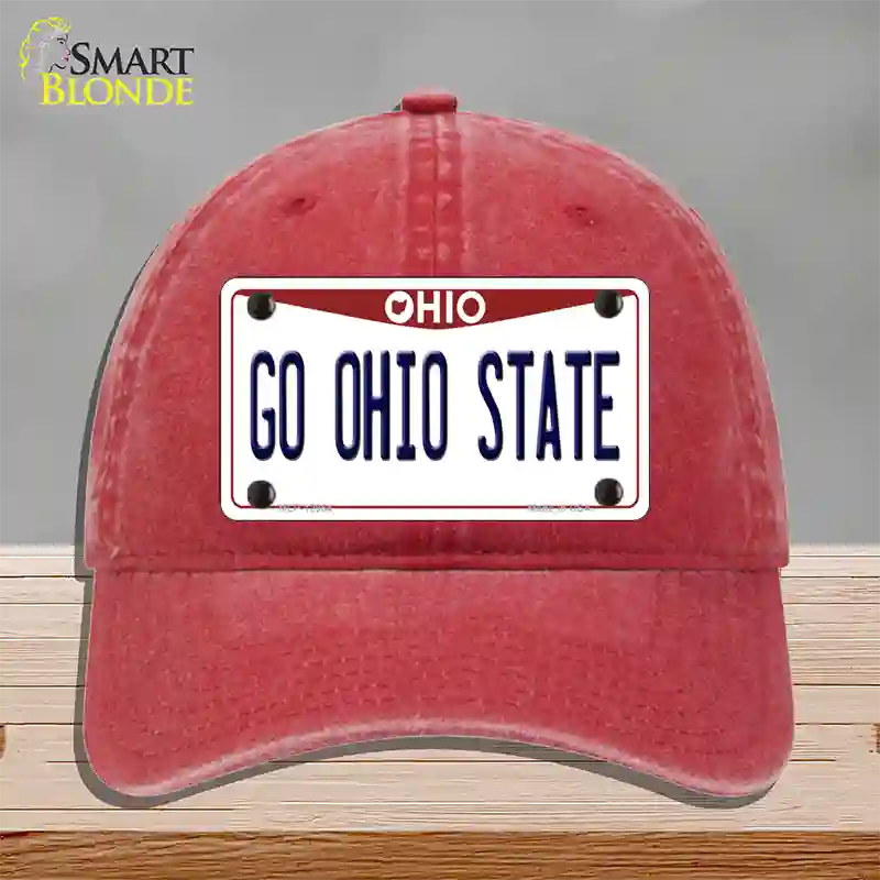 Go Ohio State Novelty License Plate Hat Unconstructed Cotton / Red