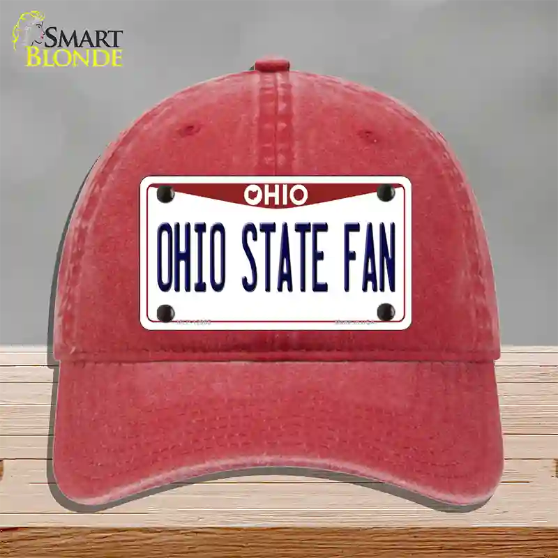 Ohio State Fan Novelty License Plate Hat Unconstructed Cotton / Red