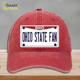 Ohio State Fan Novelty License Plate Hat Unconstructed Cotton / Red