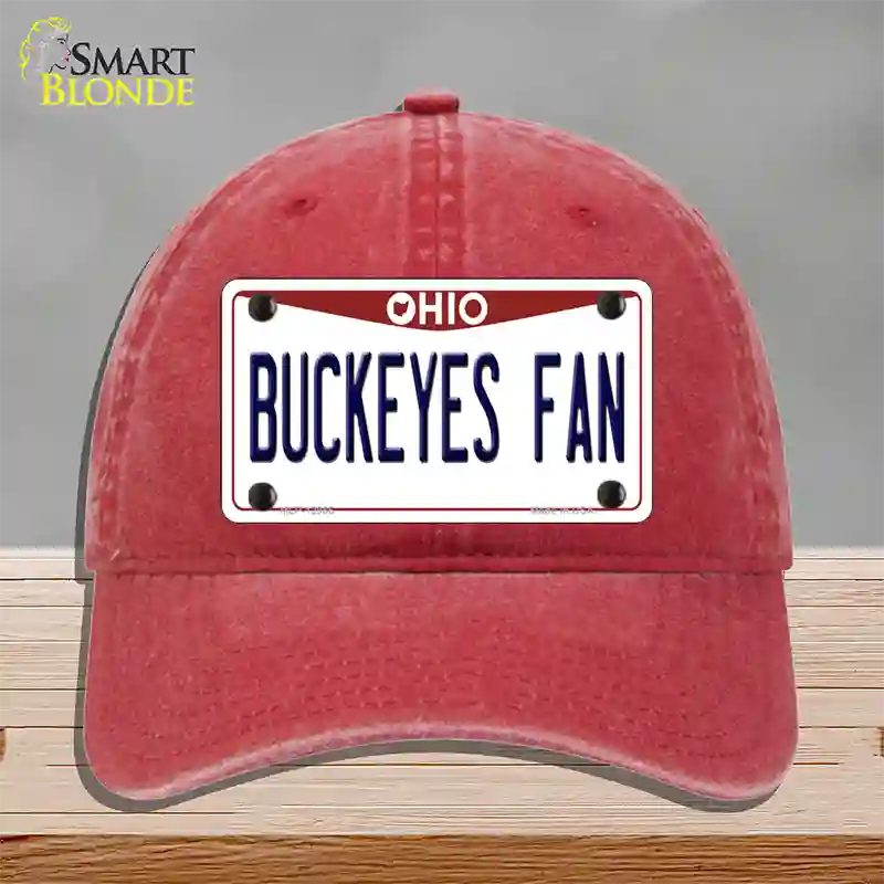 Buckeyes Fan Novelty License Plate Hat Unconstructed Cotton / Red