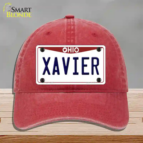 Xavier Novelty License Plate Hat Unconstructed Cotton / Red