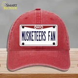 Musketeers Fan Novelty License Plate Hat Unconstructed Cotton / Red