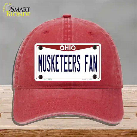 Musketeers Fan Novelty License Plate Hat Unconstructed Cotton / Red