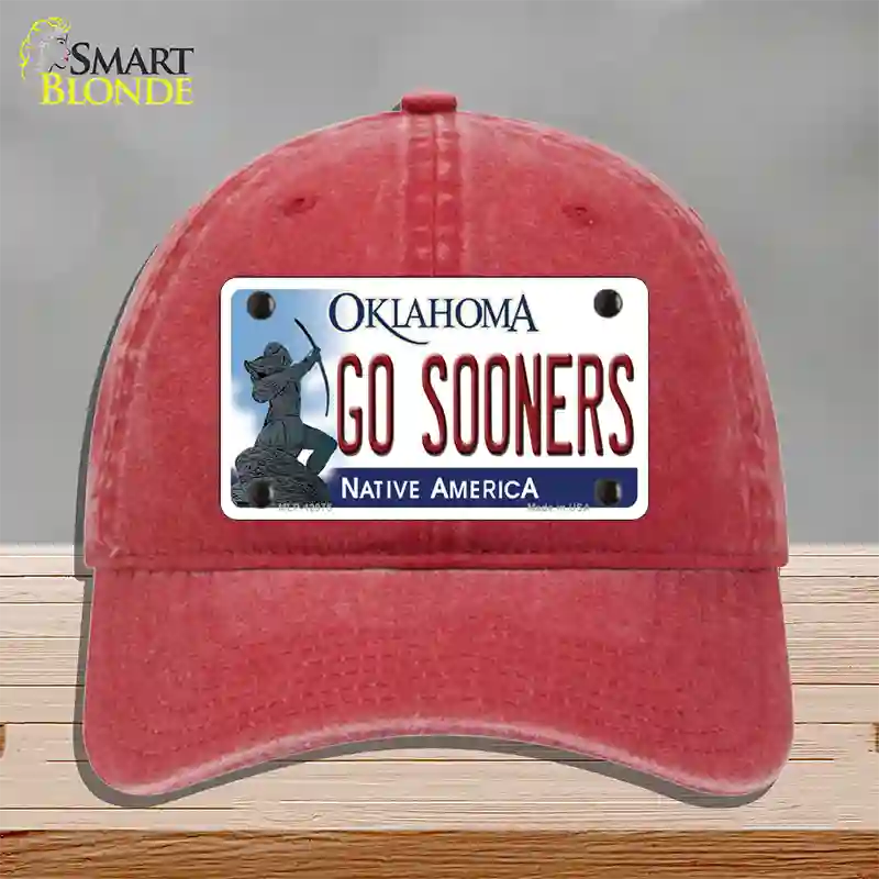 Go Sooners Novelty License Plate Hat Unconstructed Cotton / Red