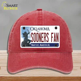 Sooners Fan Novelty License Plate Hat Unconstructed Cotton / Red