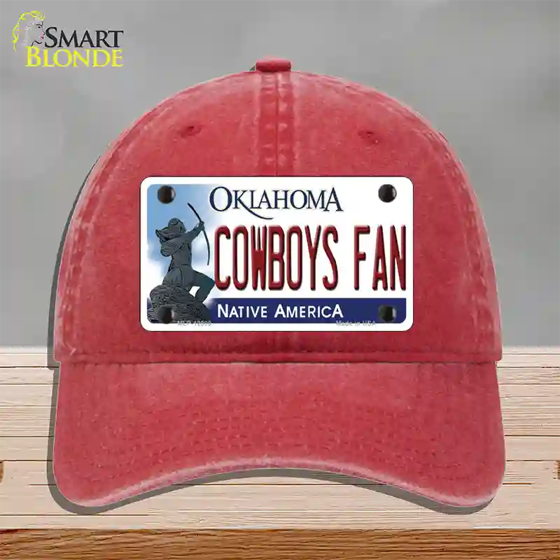 Cowboys Fan Novelty License Plate Hat Unconstructed Cotton / Red