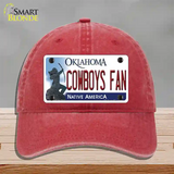 Cowboys Fan Novelty License Plate Hat Unconstructed Cotton / Red