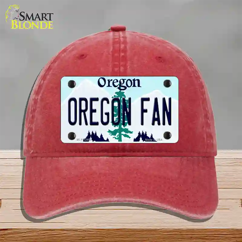 Oregon Fan Novelty License Plate Hat Unconstructed Cotton / Red