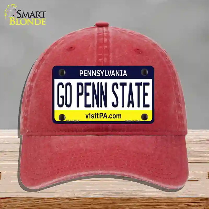 Go Penn State Novelty License Plate Hat Unconstructed Cotton / Red