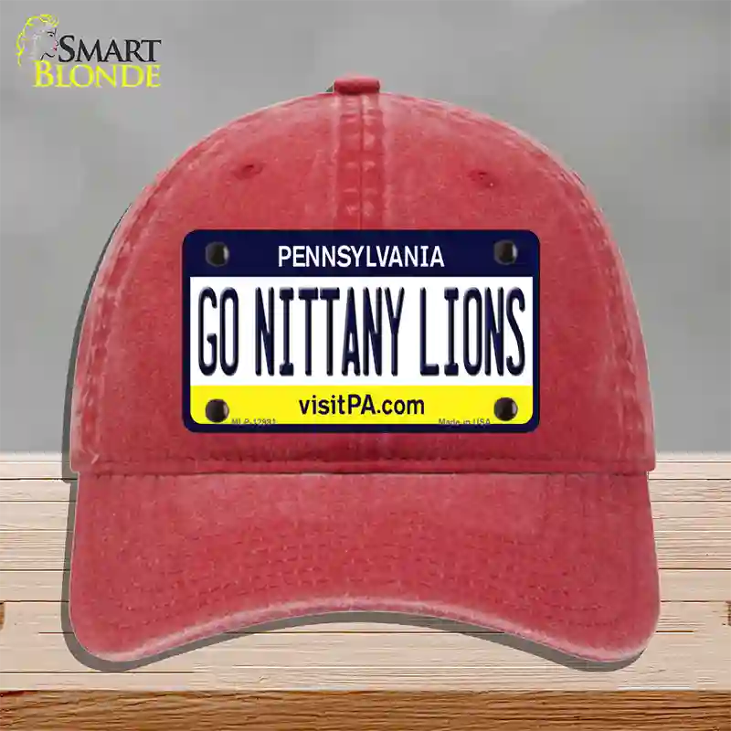 Go Nittany Lions Novelty License Plate Hat Unconstructed Cotton / Red