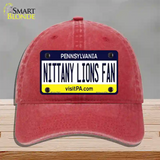 Nittany Lions Fan Novelty License Plate Hat Unconstructed Cotton / Red