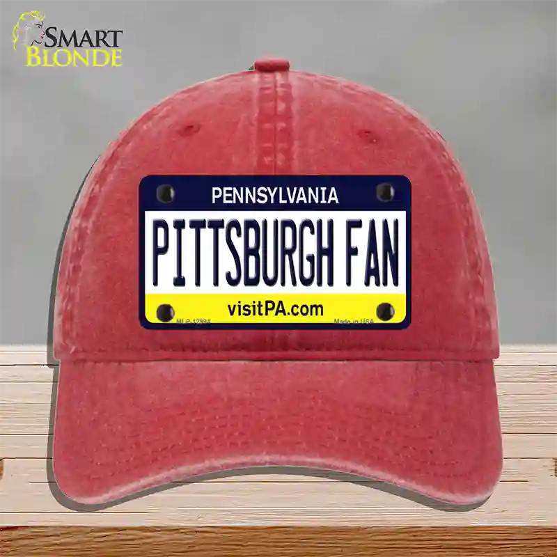 Pittsburgh Fan Novelty License Plate Hat Unconstructed Cotton / Red