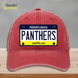 Panthers Novelty License Plate Hat Unconstructed Cotton / Red