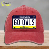 Go Owls Novelty License Plate Hat Unconstructed Cotton / Red