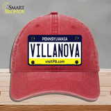 Villanova Novelty License Plate Hat Unconstructed Cotton / Red