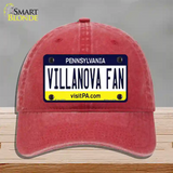 Villanova Fan Novelty License Plate Hat Unconstructed Cotton / Red