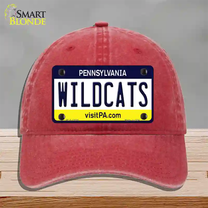 Wildcats Pennsylvania Novelty License Plate Hat Unconstructed Cotton / Red