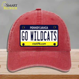 Go Wildcats Pennsylvania Novelty License Plate Hat Unconstructed Cotton / Red