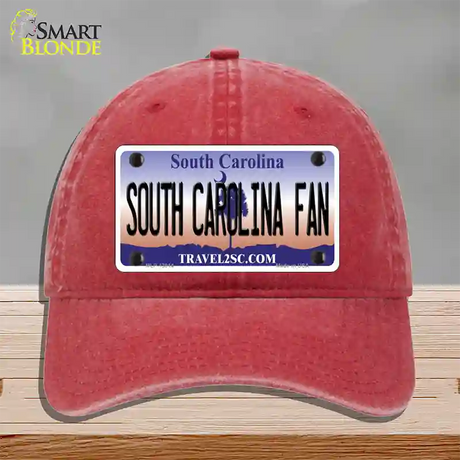 South Carolina Fan Novelty License Plate Hat Unconstructed Cotton / Red