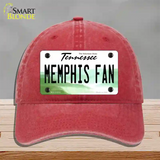 Memphis Fan Novelty License Plate Hat Unconstructed Cotton / Red