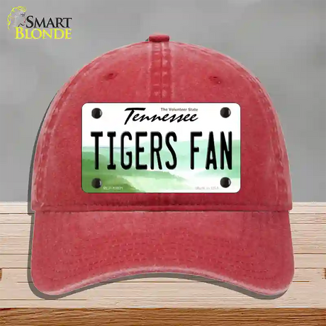 Tennessee Plate Tigers Fan Novelty License Plate Hat Unconstructed Cotton / Red