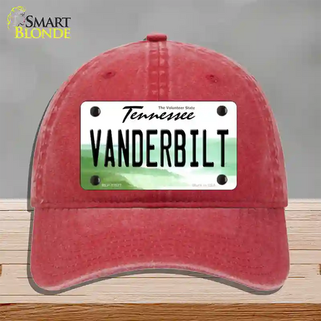 Vanderbilt Novelty License Plate Hat Unconstructed Cotton / Red