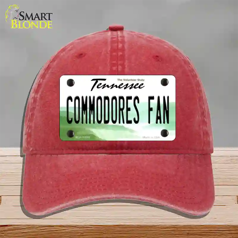 Commodores Fan Novelty License Plate Hat Unconstructed Cotton / Red