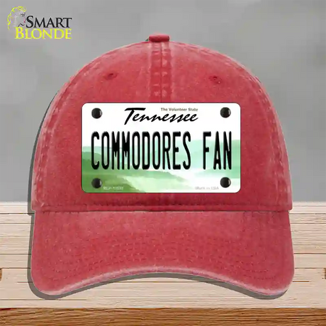 Commodores Fan Novelty License Plate Hat Unconstructed Cotton / Red