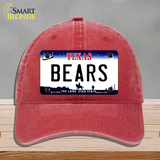 Bears Novelty License Plate Hat Unconstructed Cotton / Red