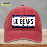 Go Bears Novelty License Plate Hat Unconstructed Cotton / Red