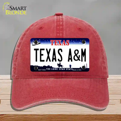 Texas A&M Novelty License Plate Hat Unconstructed Cotton / Red