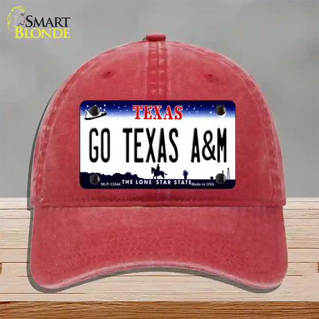 Go Texas A&M Novelty License Plate Hat Unconstructed Cotton / Red