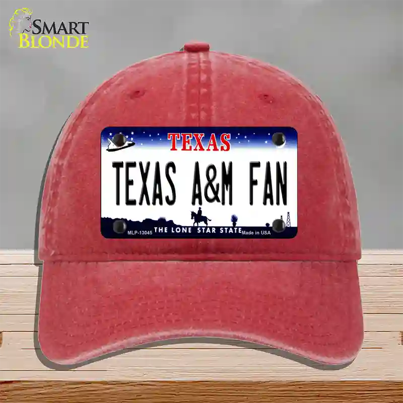 Texas A&M Fan Novelty License Plate Hat Unconstructed Cotton / Red