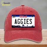 Aggies Texas Novelty License Plate Hat Unconstructed Cotton / Red