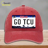 Go TCU Novelty License Plate Hat Unconstructed Cotton / Red